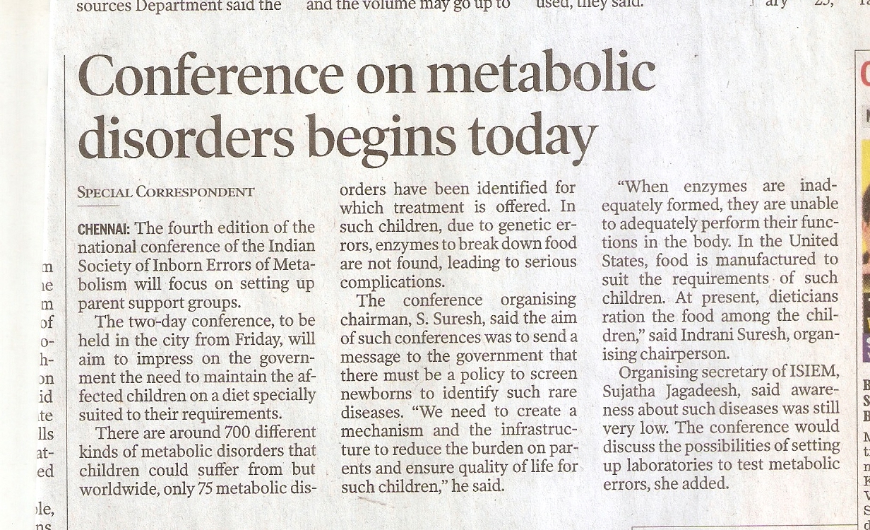 Conference on Inborn errors of metabolism begins